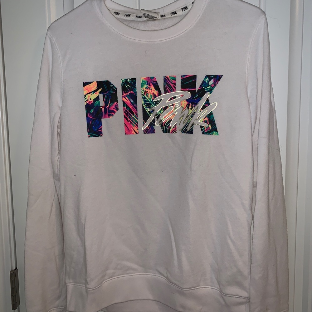 Pink crew neck sweatshirt XS